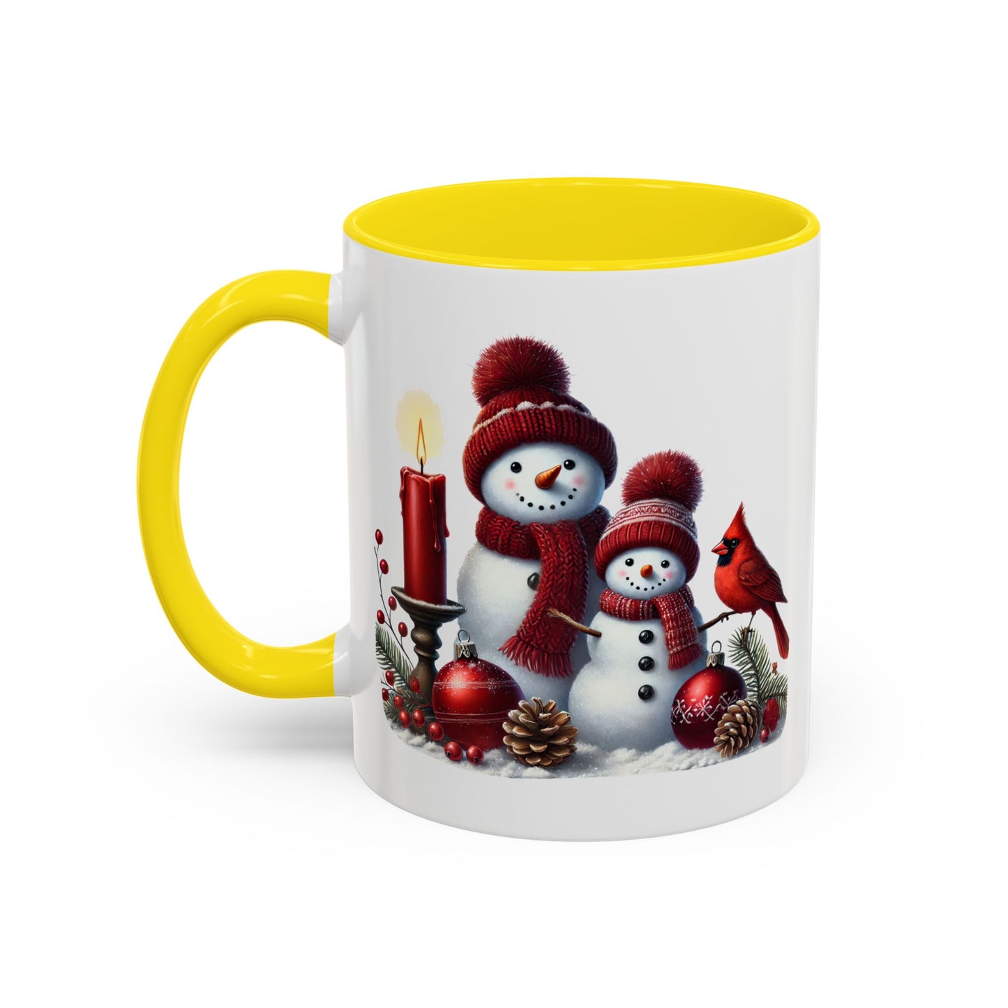 Christmas Mug - Burgundy Snowman Family