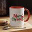 Christmas Mug - Merry Christmas Green & Red Text Santa Presents