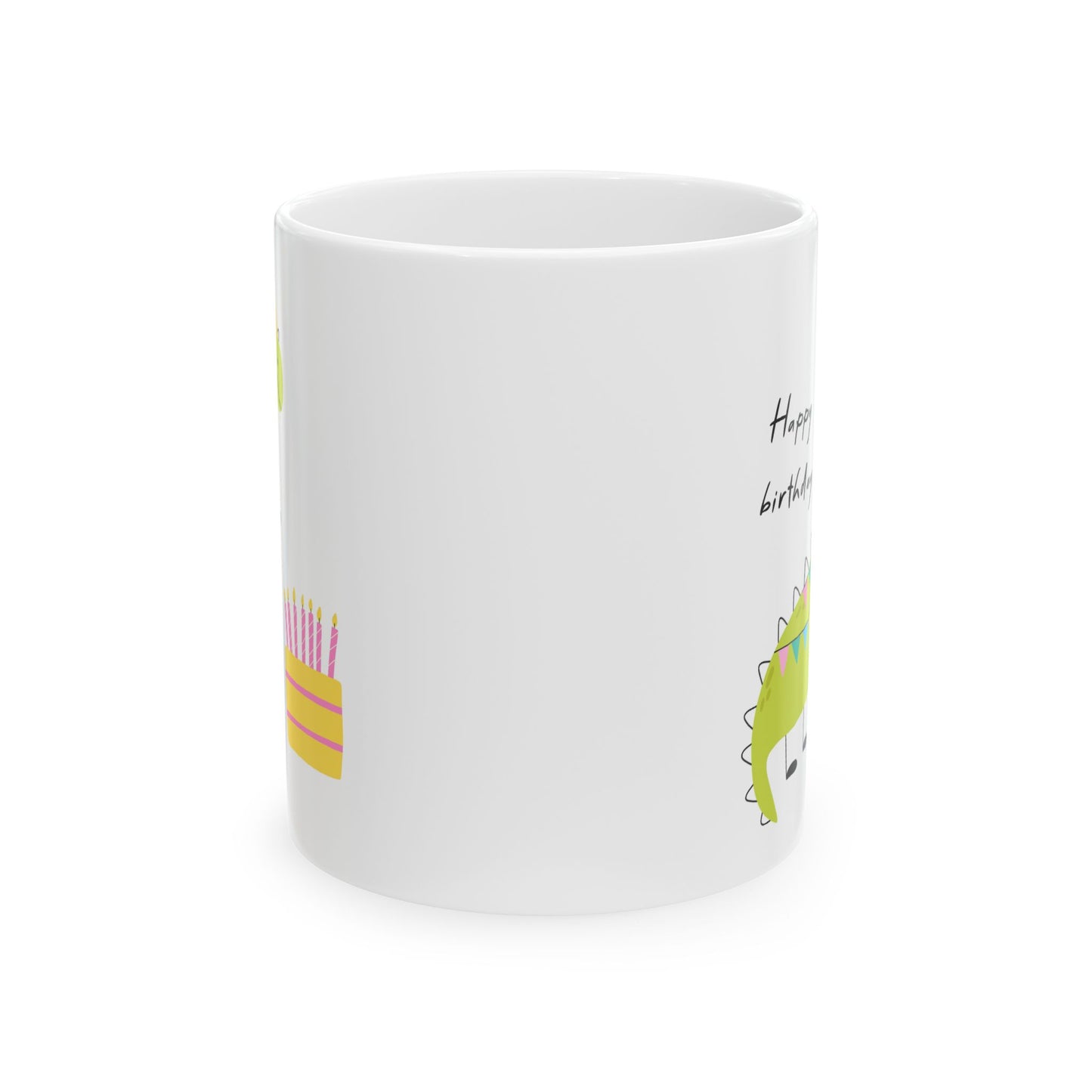 Birthday Mug - Happy Birthday Dinosaur Cake