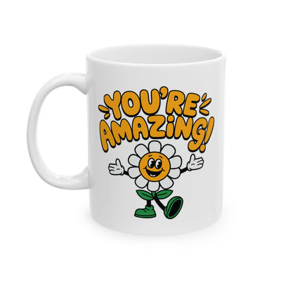 Motivation Mug - You're Amazing Retro Daisy