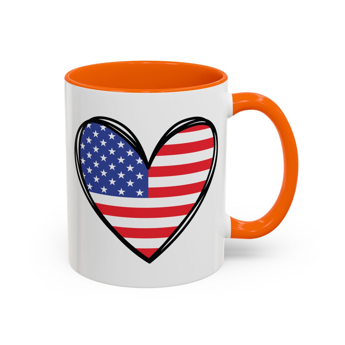 4th of July Mug - USA Flag Heart
