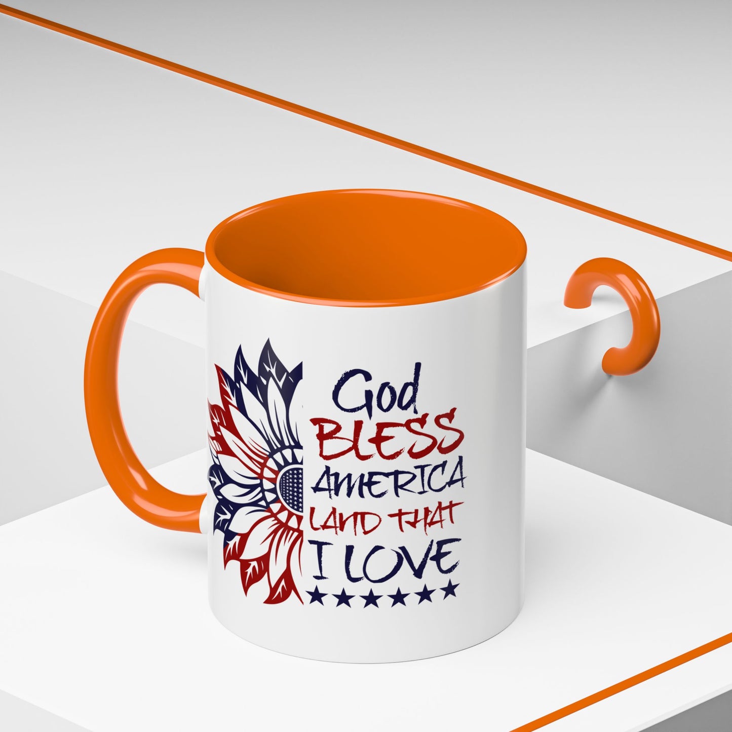 4th of July Mug - God Bless America Sunflower