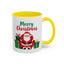 Christmas Mug - Merry Christmas Green & Red Text Santa Presents