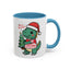 Christmas Mug - Merry Christmas Red Text Dinosaur Tree