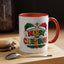 Christmas Mug - Merry Christmas Red Yellow & Green Text Green & Red Hat