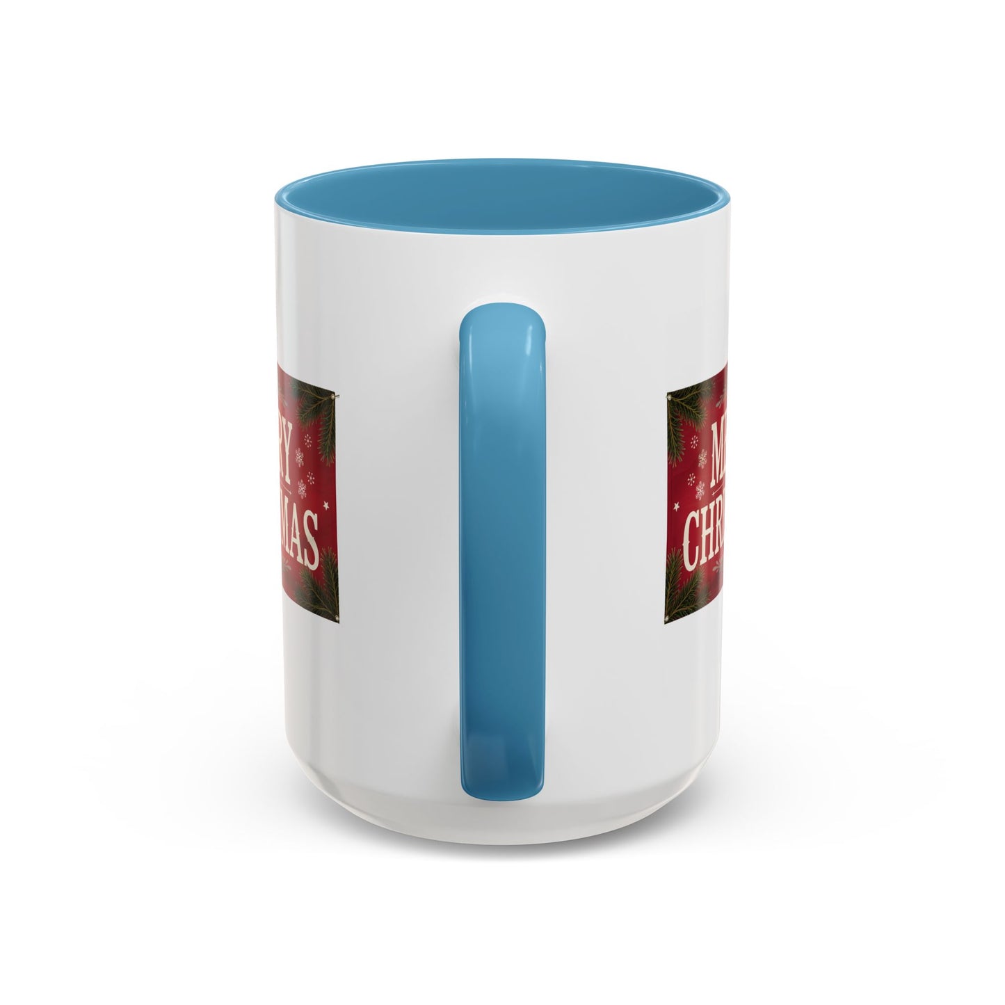 Christmas Mug - Merry Christmas Cream Text Maroon Background