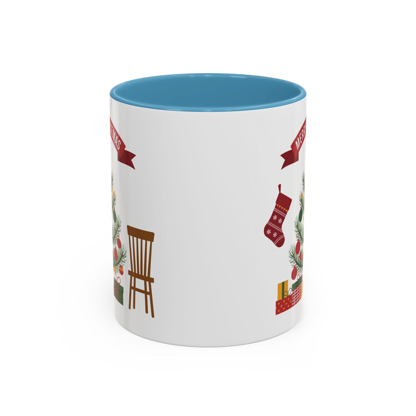 Christmas Mug - Merry Christmas Banner Tree Presents
