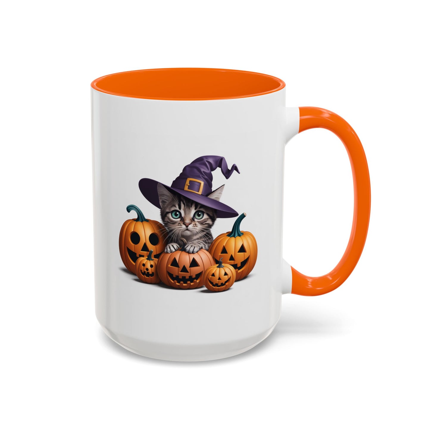 Halloween Mug - Witch Cat Hiding In Pumpkins