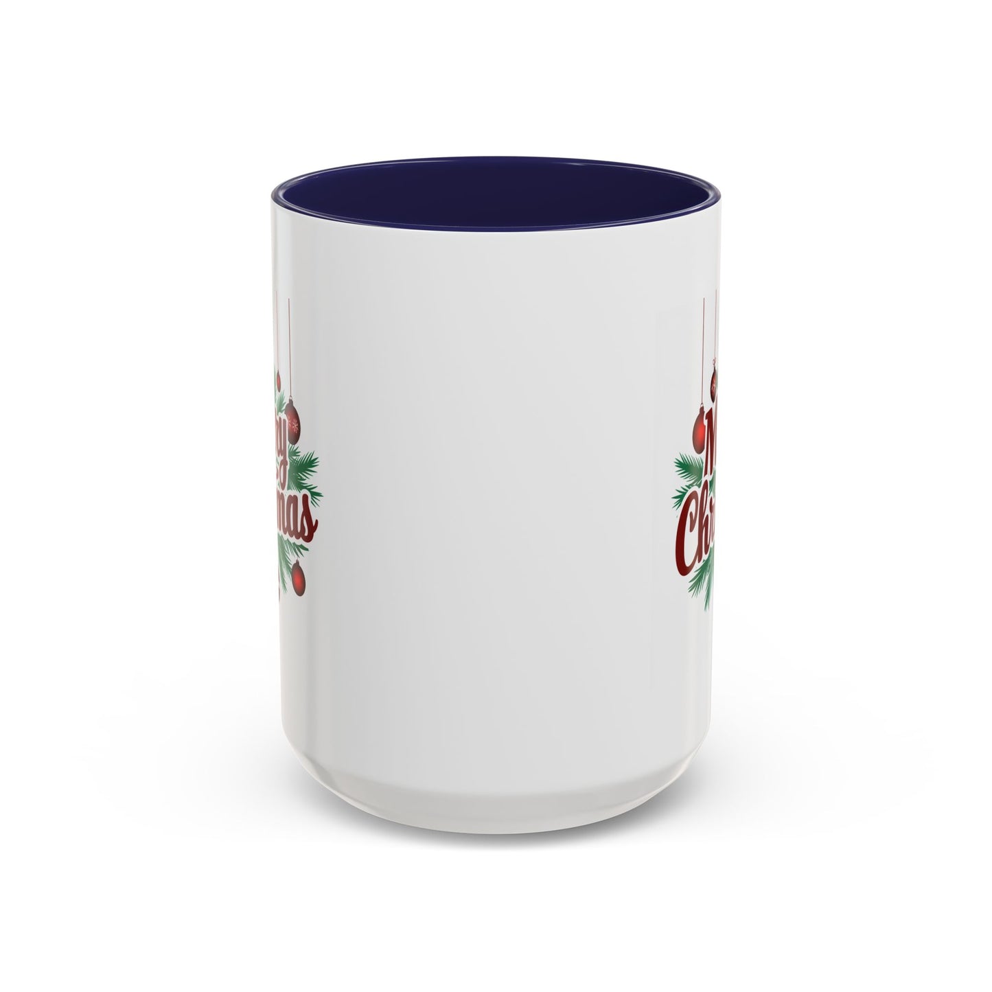 Christmas Mug - Merry Christmas Maroon Text Ornaments