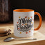 Christmas Mug - Merry Christmas Black Text Fall Leaves