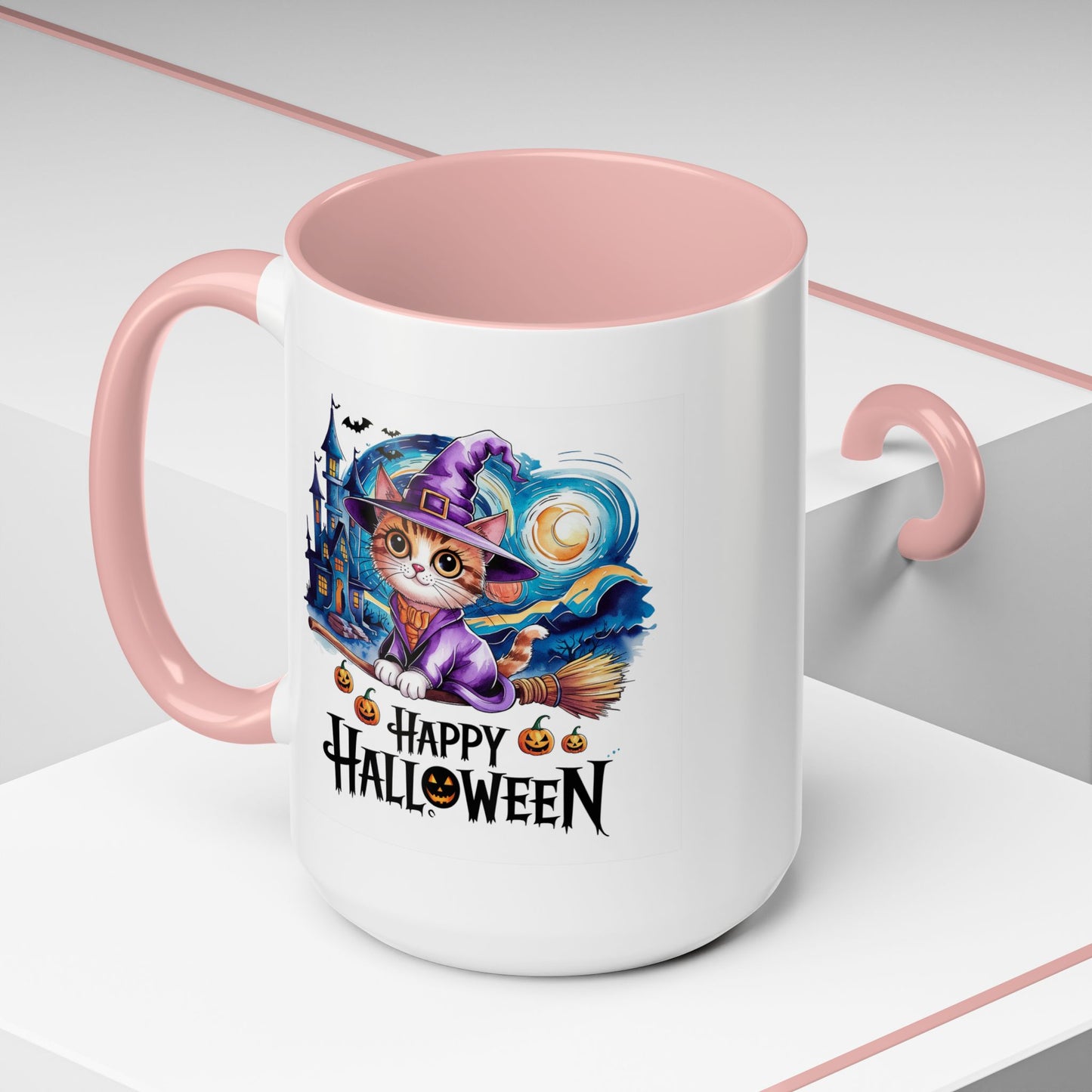 Halloween Mug - Happy Halloween Cat Witch