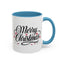 Christmas Mug - Merry Christmas Black Text Red Ornaments