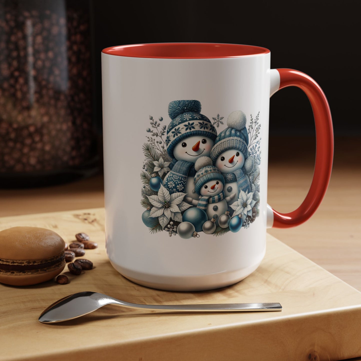 Christmas Mug - Blue Snowman Family