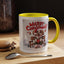 Christmas Mug - Merry Christmas Red Text Puppy Green & Red Top