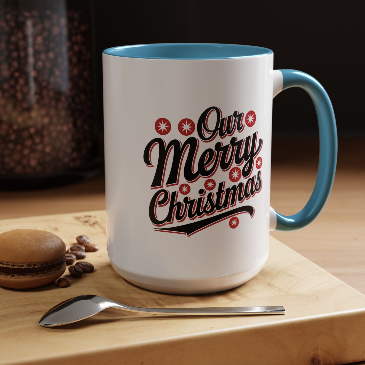 Christmas Mug - Merry Christmas Black Red & White Baseball Text