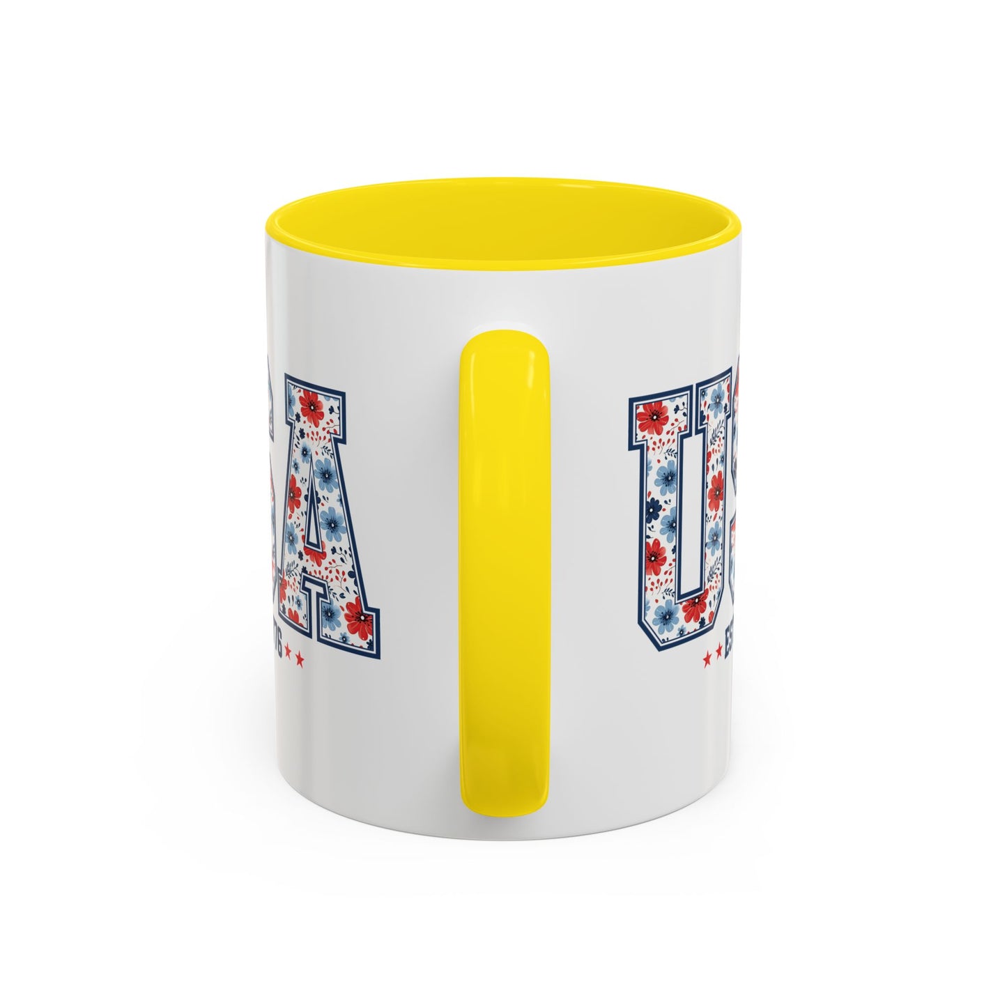 4th of July Mug - USA EST 1776 Floral