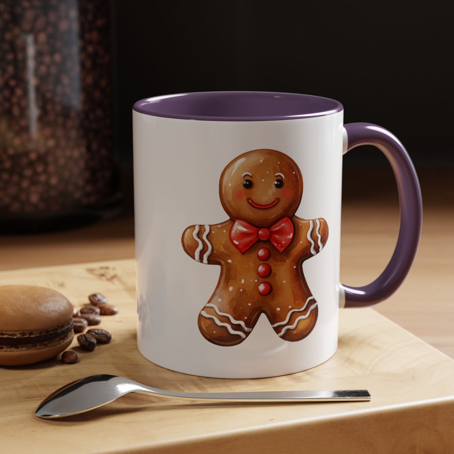 Christmas Mug - Gingerbread Man Red Bow