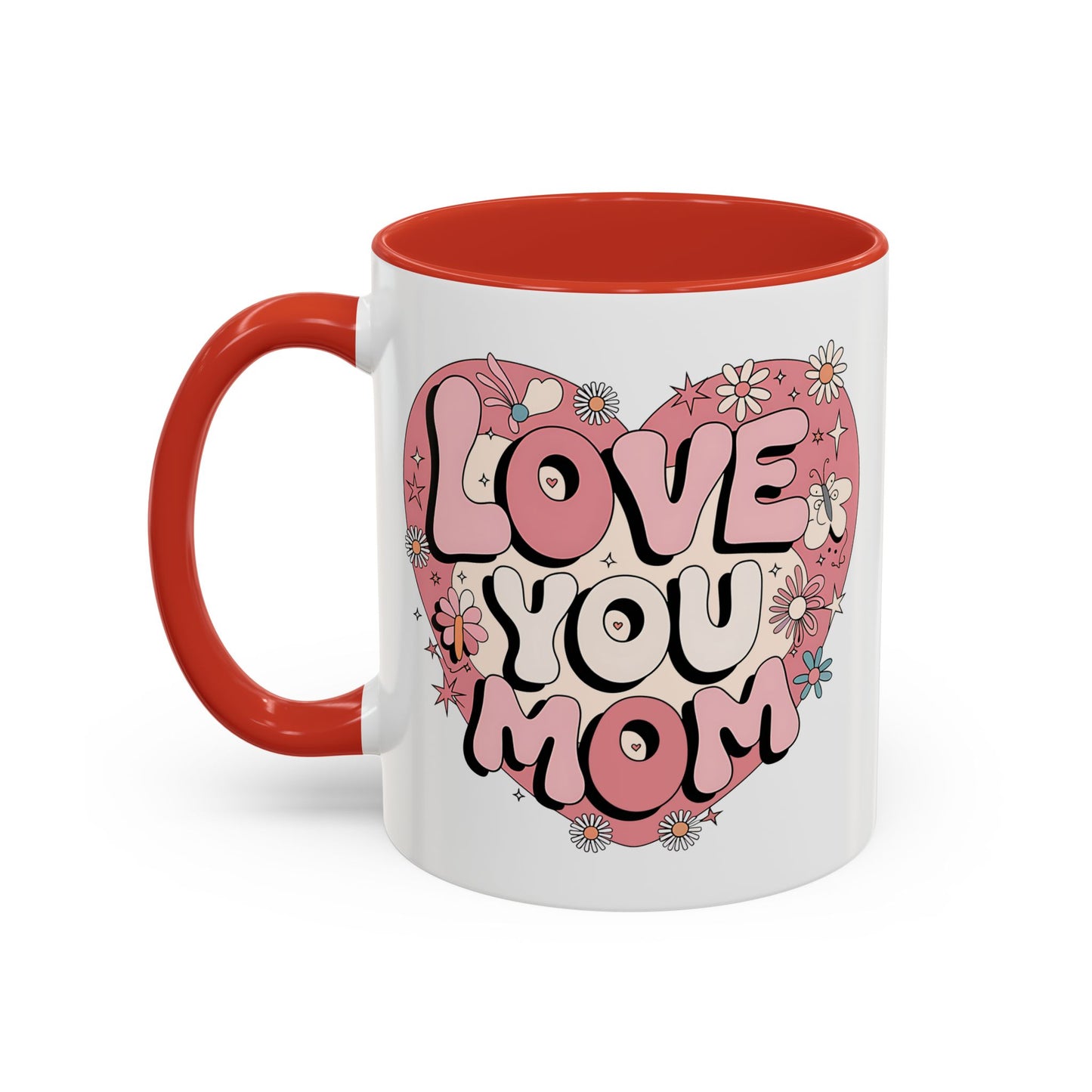 Mother's Day Mug - Love You Mom Retro Heart