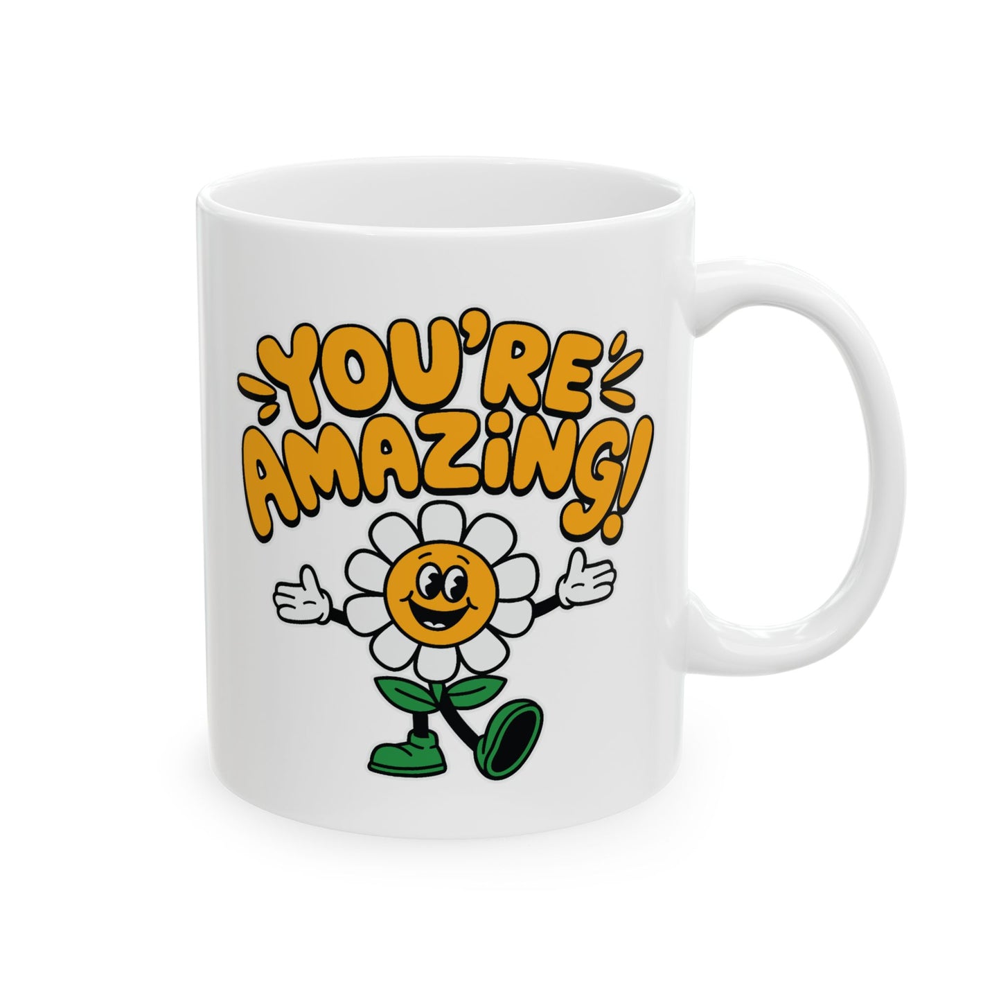 Motivation Mug - You're Amazing Retro Daisy