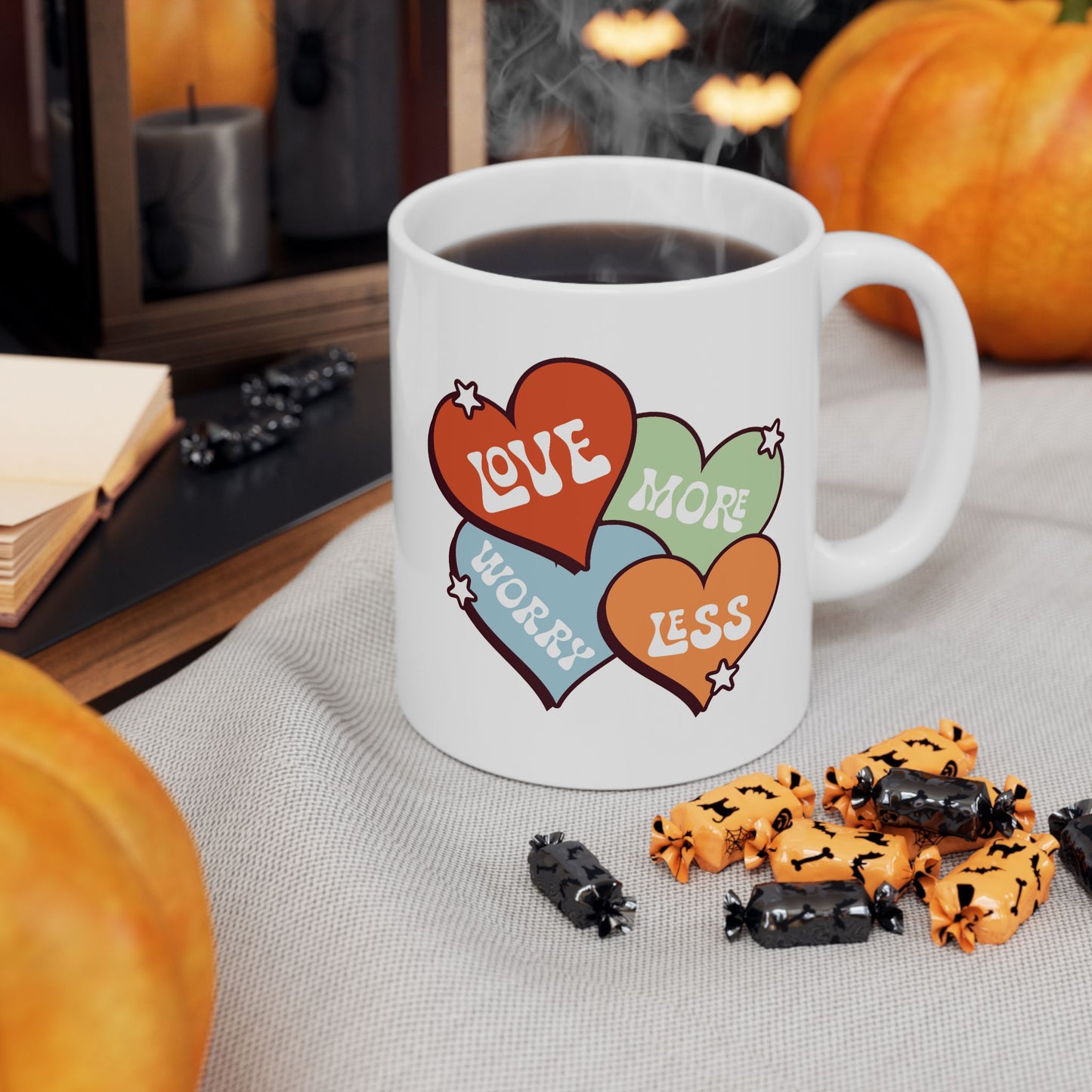 Wellness Mug - Love More Worry Less Hearts