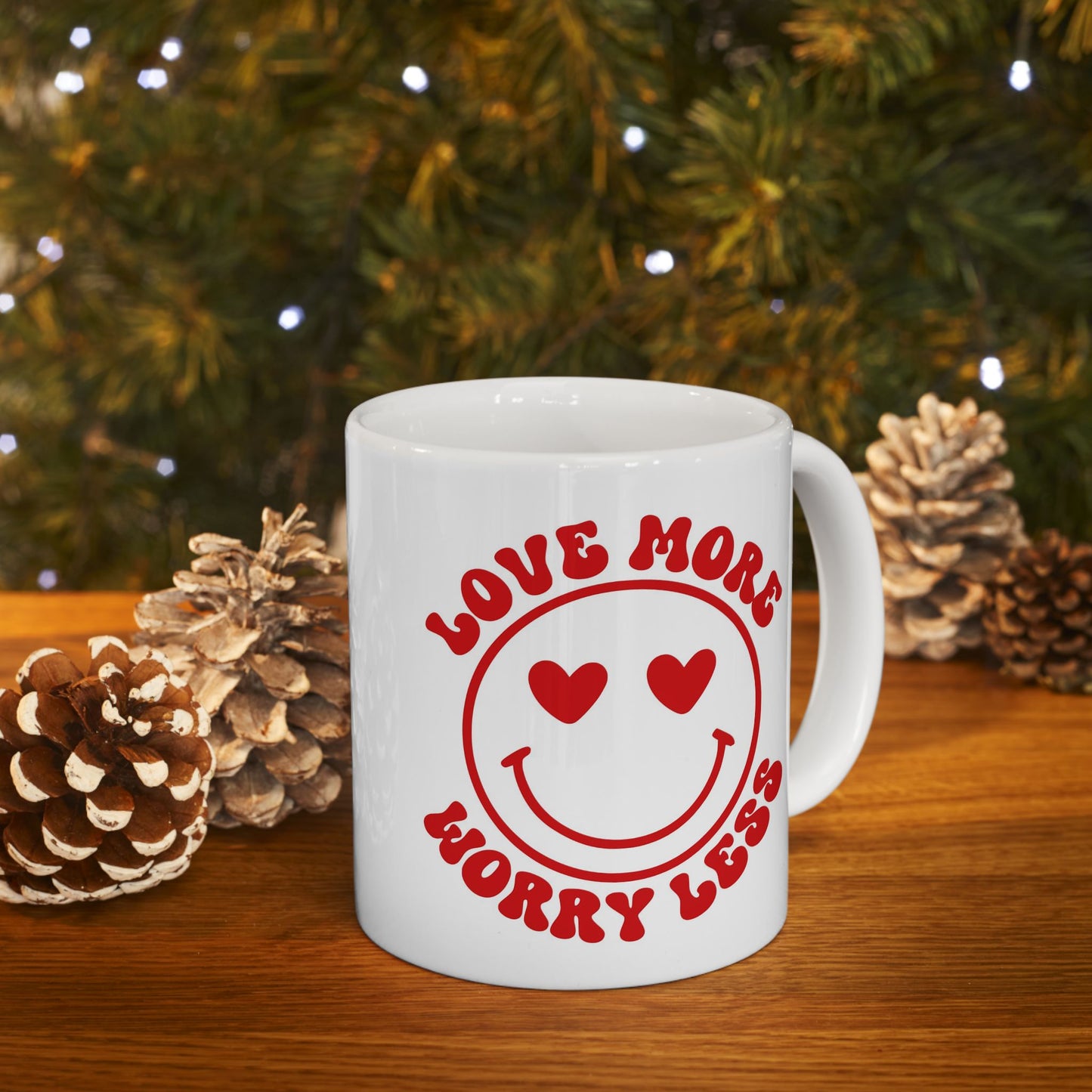 Wellness Mug - Love More Worry Less Smiley Face