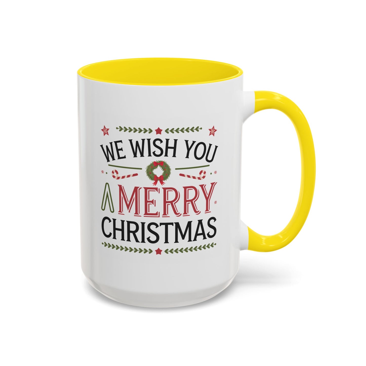 Christmas Mug - We Wish You a Merry Christmas Blue Green & Red Text