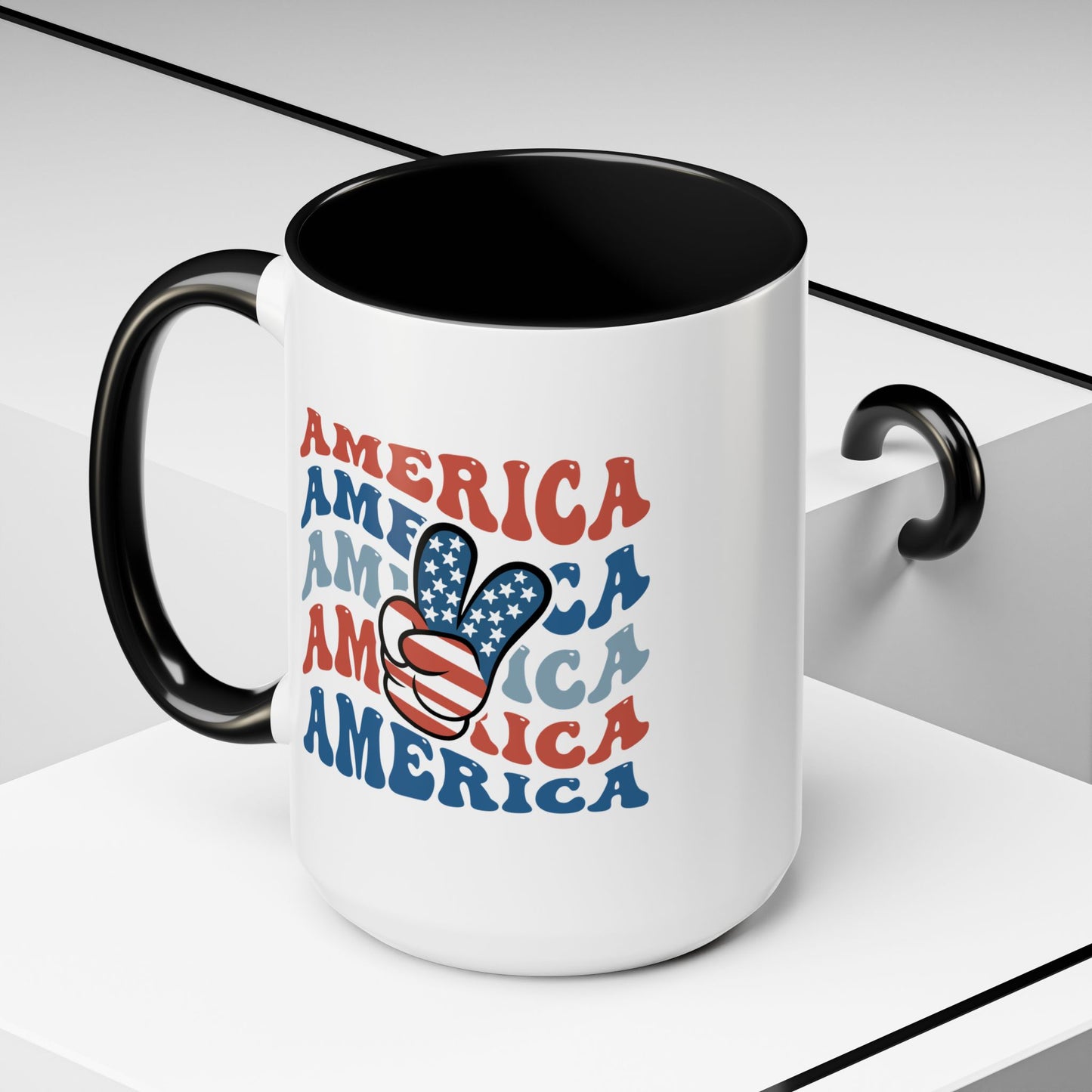 4th of July Mug - America peace Sign