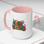 Christmas Mug - Merry Christmas Green Yellow & Red Text Hats