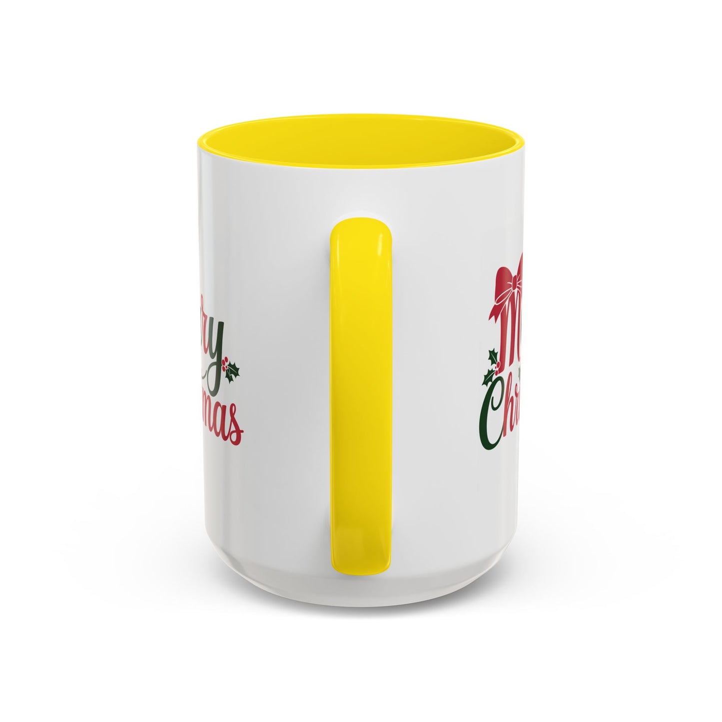 Christmas Mug - Merry Christmas Red & Green Text Bow