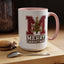 Christmas Mug - Merry Christmas White Green & Red College Text