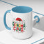 Christmas Mug - Grandma Claus Green Yellow & Red Text Hat Lights Stars
