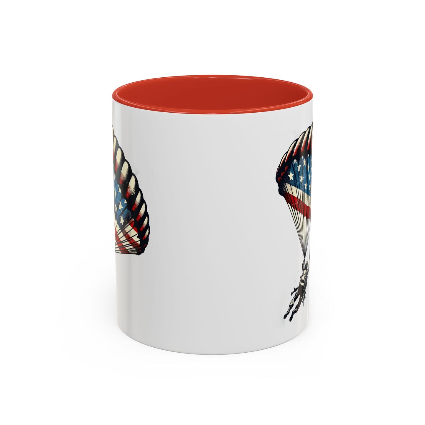 4th of July Mug - Airborne Soldier Parachute Flag