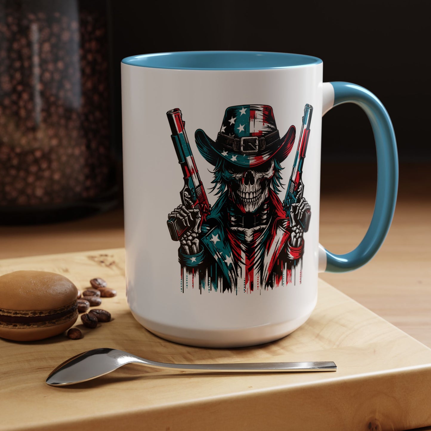 4th of July Mug - Skeleton with American Flag