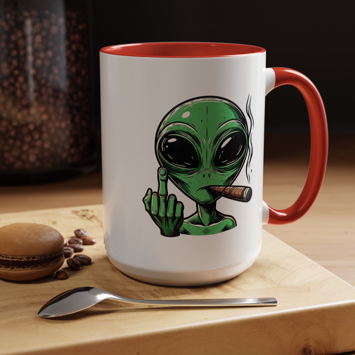 Adult Mug - Green Alien Fuck You Human