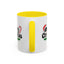 Christmas Mug - Merry Christmas Black Text Hat Cane Misletoe