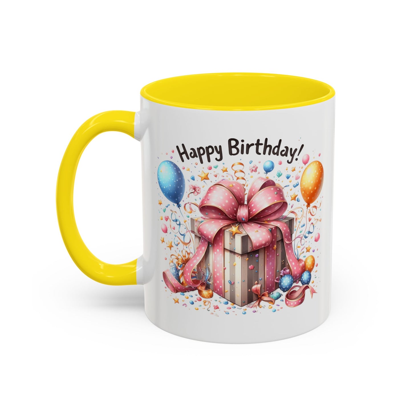 Birthday Mug - Happy Birthday Pink Ribbon Present