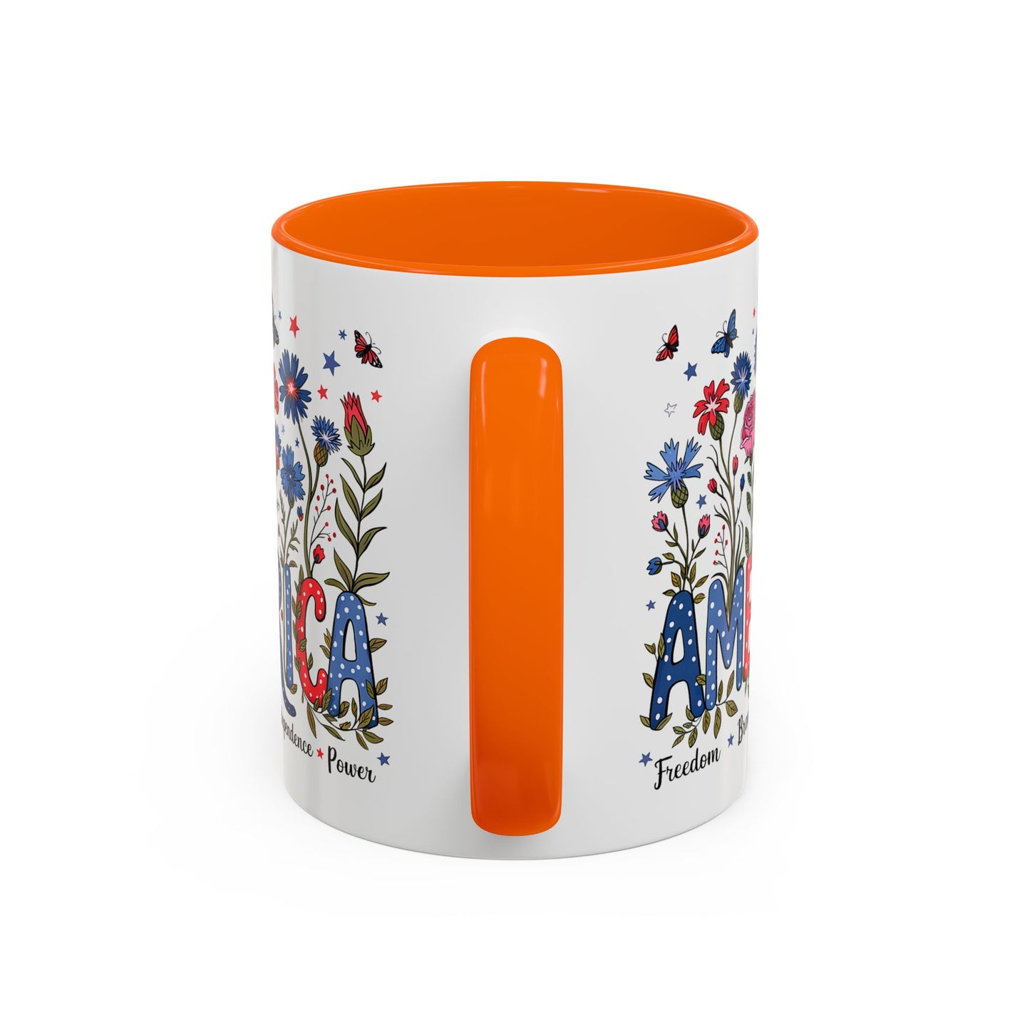 4th of July Mug - Floral America Patriotic