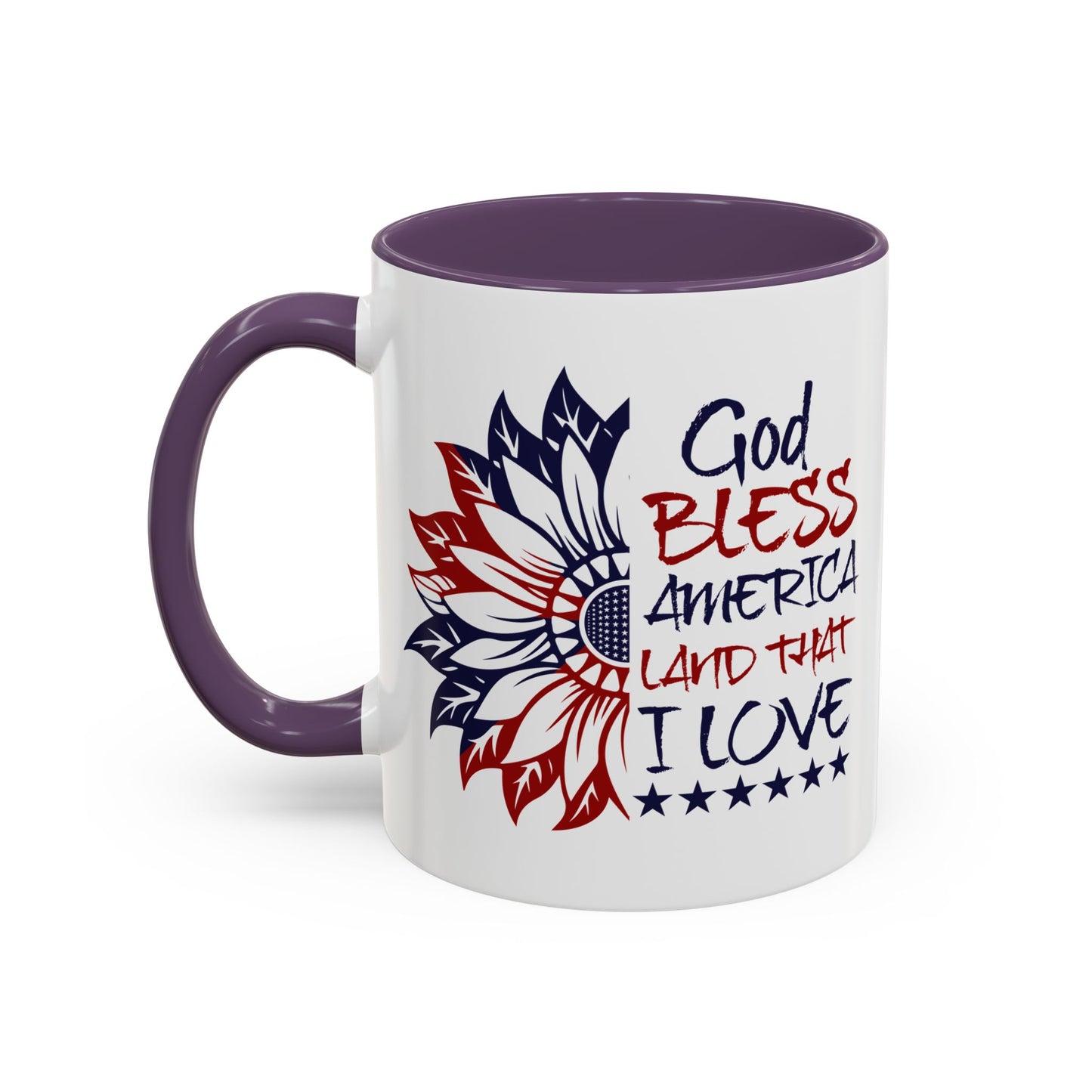 4th of July Mug - God Bless America Sunflower