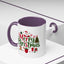 Christmas Mug - Merry Christmas Red & Green Text Santa Reindeer Tree Sleigh Ornaments