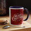 Christmas Mug - Merry Christmas White Text Maroon Background