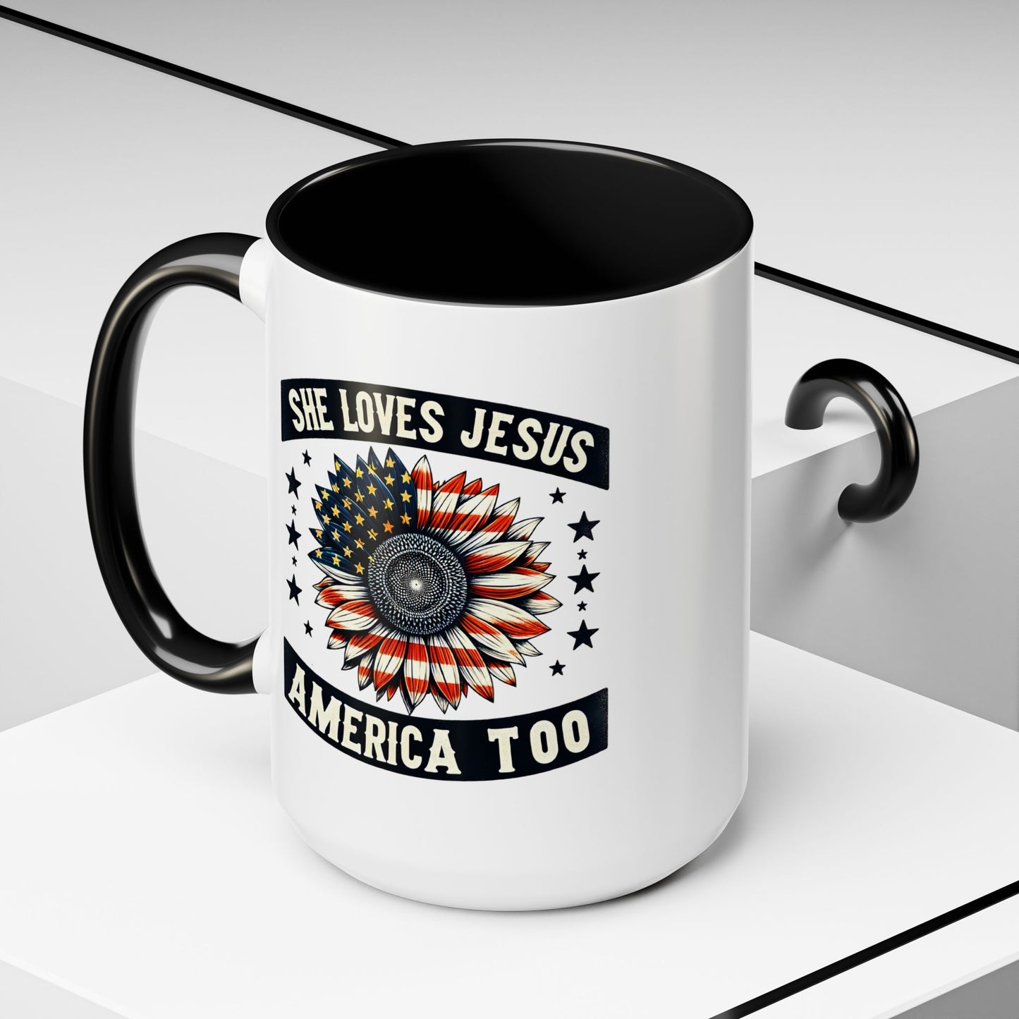 4th of July Mug - She Loves Jesus & America Too
