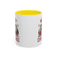 Christmas Mug - Merry Christmas Maroon Text Camper Trees Snowflakes