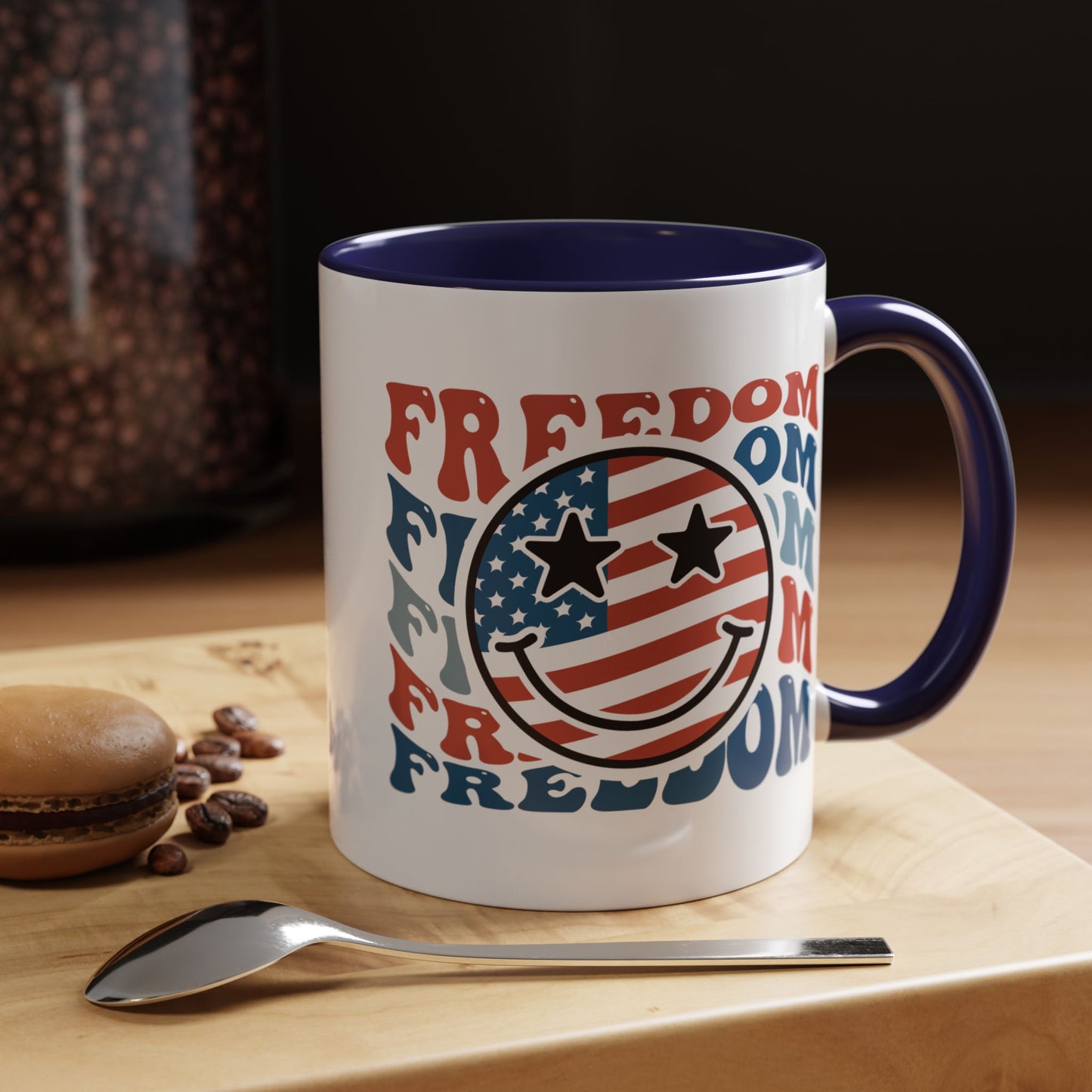 4th of July Mug - Freedom Smiley Face
