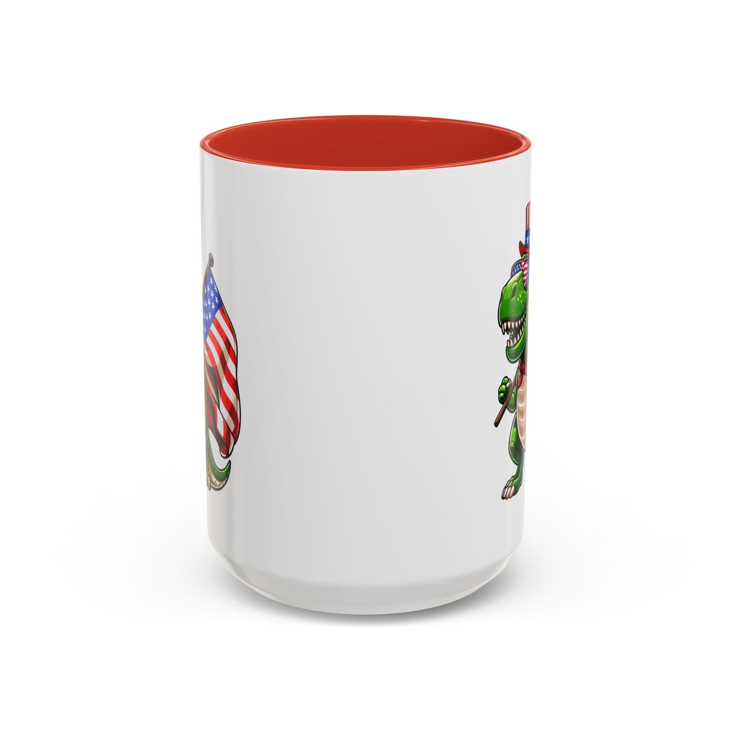 4th of July Mug - T Rex Dinosaur USA Flag
