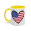 4th of July Mug - USA Flag Heart