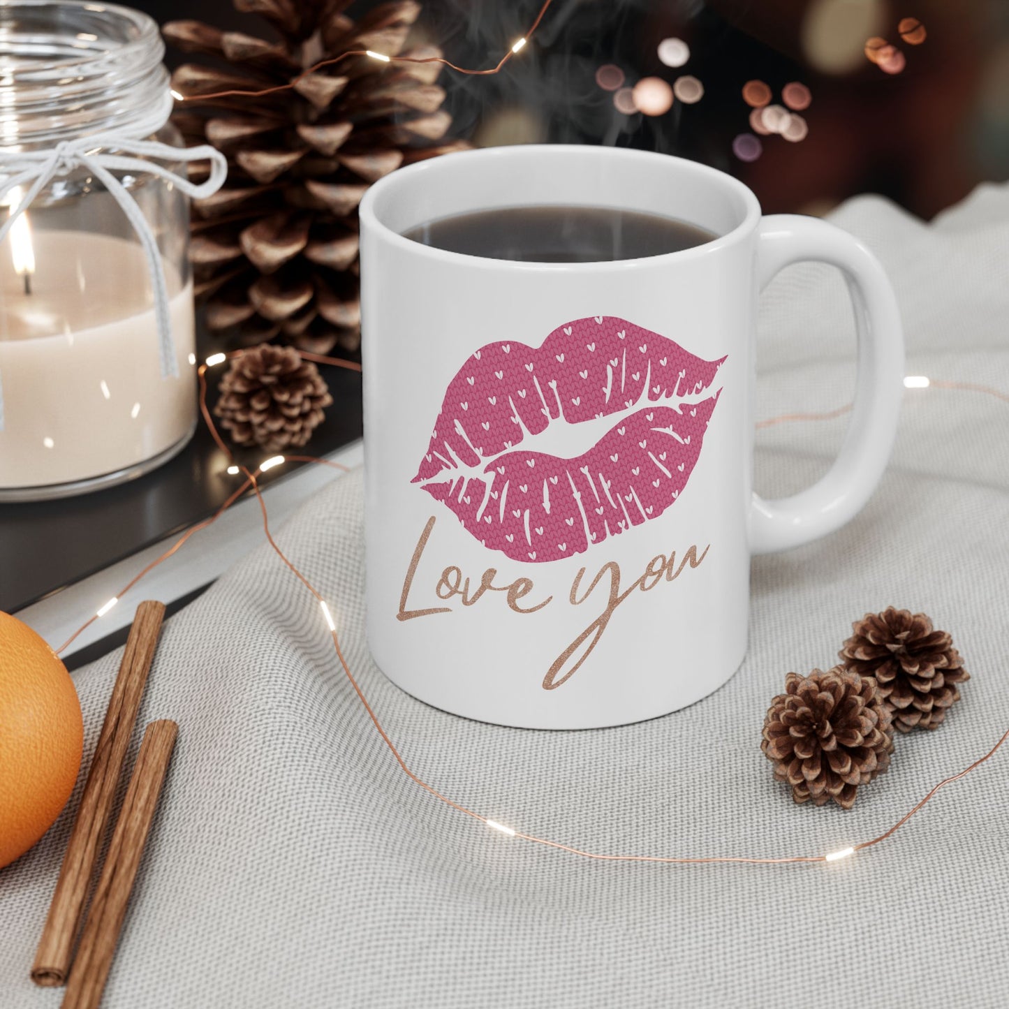Anniversary Mug - Love You Lips Kiss