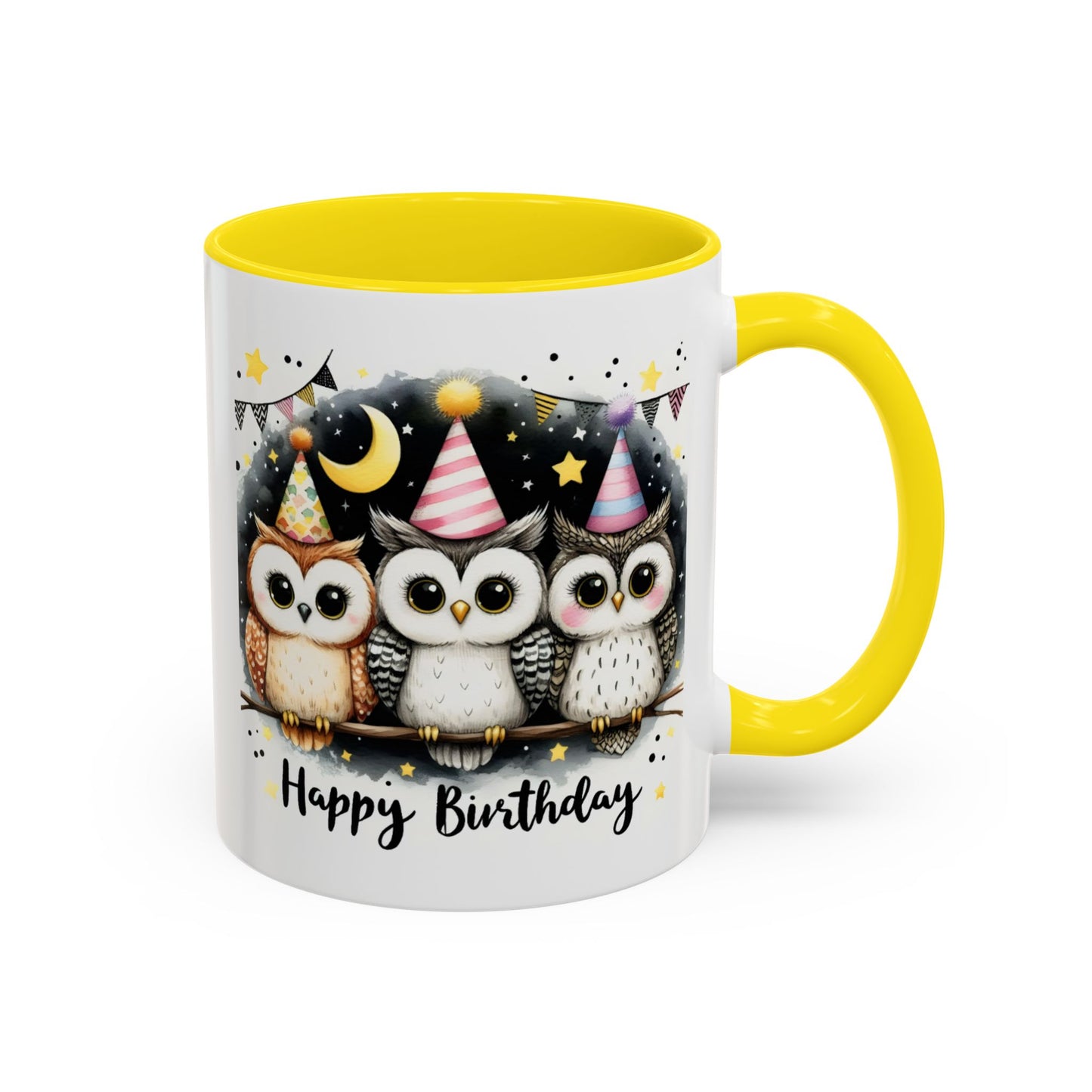 Birthday Mug - Happy Birthday Owls