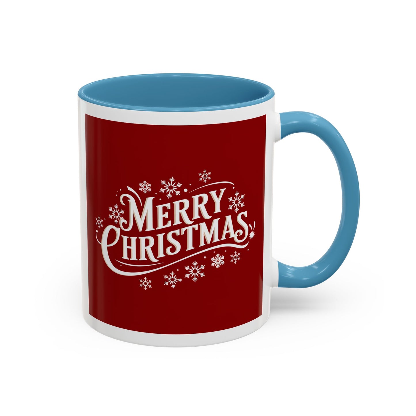 Christmas Mug - Merry Christmas White Text Maroon Background
