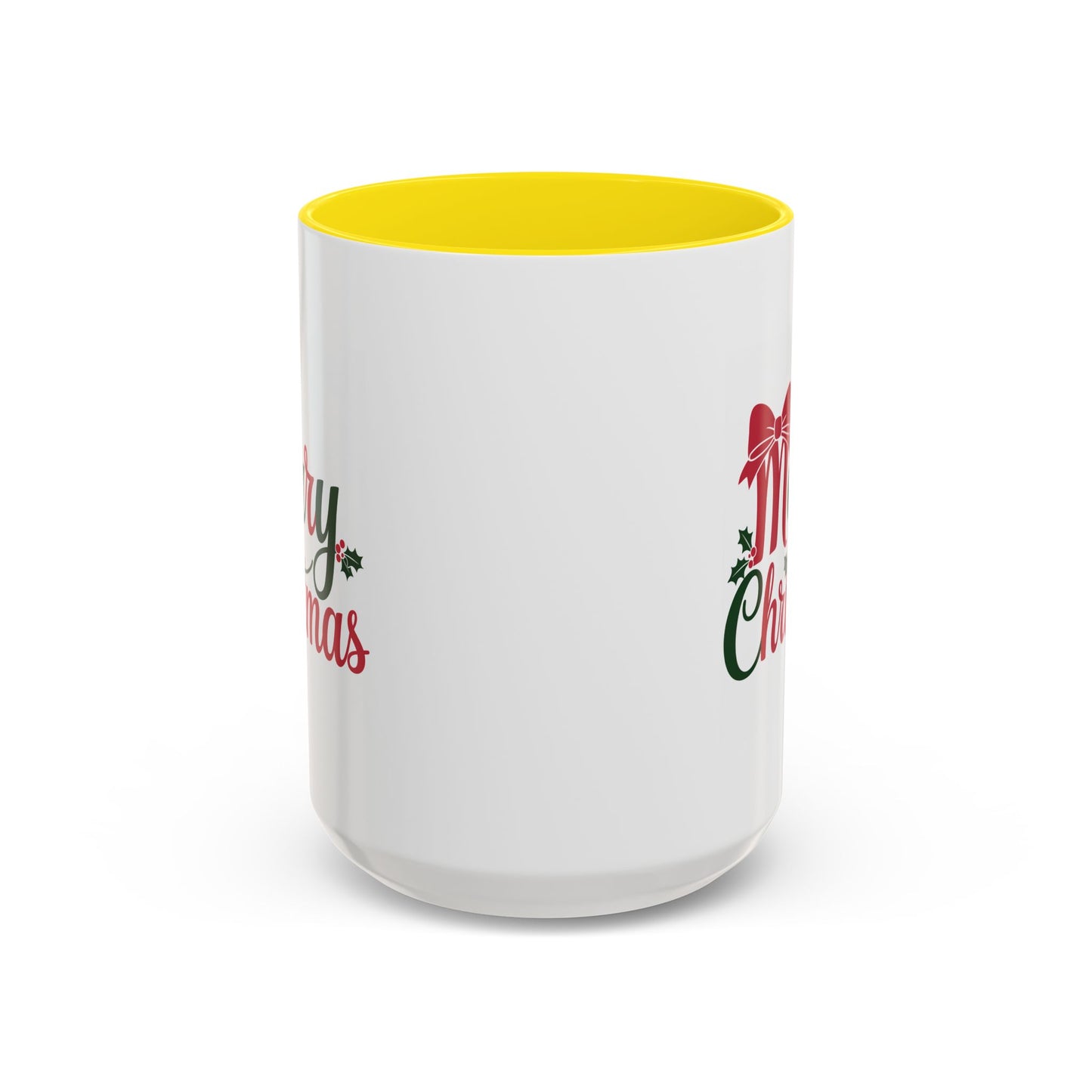 Christmas Mug - Merry Christmas Red & Green Text Bow