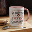 Christmas Mug - We Wish You a Merry Christmas Blue Green & Red Text